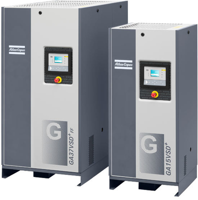 70кВт Atlas GA 75+VSD, Атласский винтовой воздушный компрессор преобразование частоты