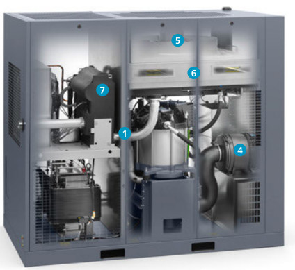 Атласский винтовой воздушный компрессор GA75VSD+ FF 75kw Встроенный сушилка
